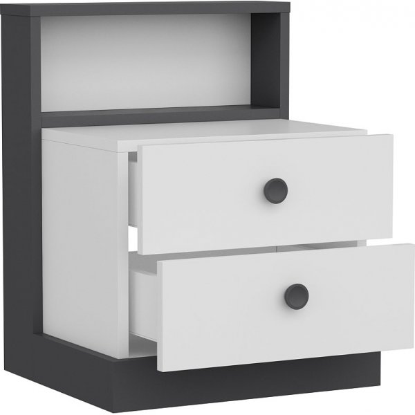Table de chevet Life - Anthracite/blanc Table de chevet Life - Anthracite/blanc