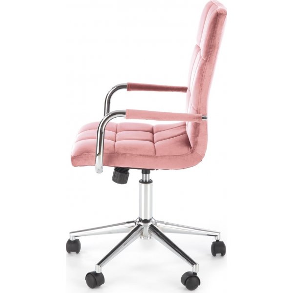 Chaise de bureau Regan - Velours rose