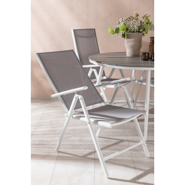 Break utematgrupp med 4 st Break stolar - Grå/Vit Break utematgrupp med 4 st Break stolar - Grå/Vit