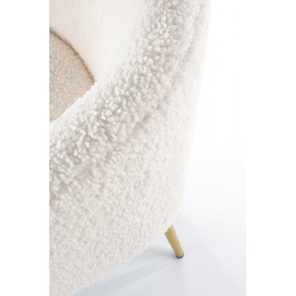 Fauteuil Bandera - Blanc crème/bois Fauteuil Bandera - Blanc crème/bois