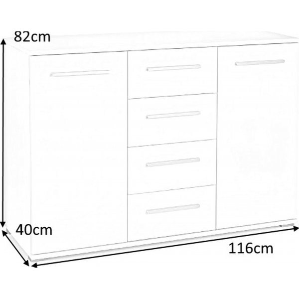 Meuble de rangement Abdel 116 cm - Blanc Meuble de rangement Abdel 116 cm - Blanc