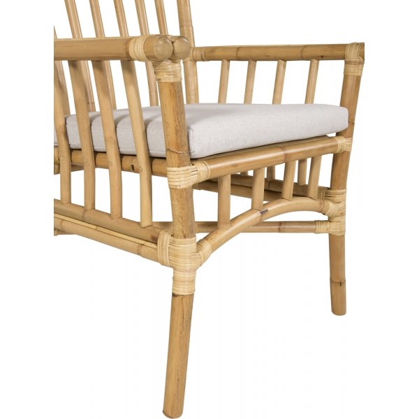 Fauteuil en cannage - Gris Clair/Naturel Fauteuil en cannage - Gris Clair/Naturel