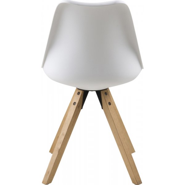 Chaise de salle à manger Dima - PU blanc/hévéa Chaise de salle à manger Dima - PU blanc/hévéa