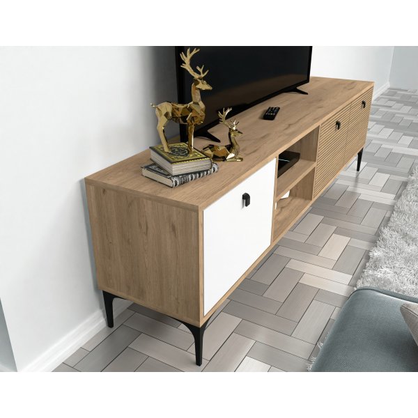 Meuble TV Vision - Blanc/chêne Meuble TV Vision - Blanc/chêne