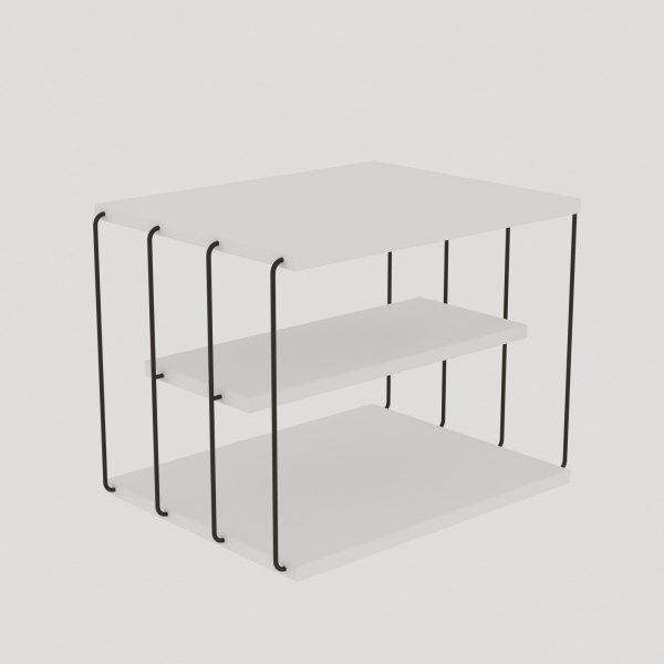 Table d'appoint Lifon 50 x 34 cm - Blanc/noir Table d'appoint Lifon 50 x 34 cm - Blanc/noir
