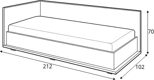 Simi bed links 90 x 200 cm - Wit/hickory Simi bed links 90 x 200 cm - Wit/hickory