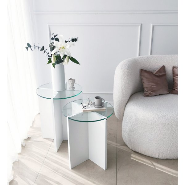 Table d'appoint Lily Ø40/40 cm - Blanc Table d'appoint Lily Ø40/40 cm - Blanc