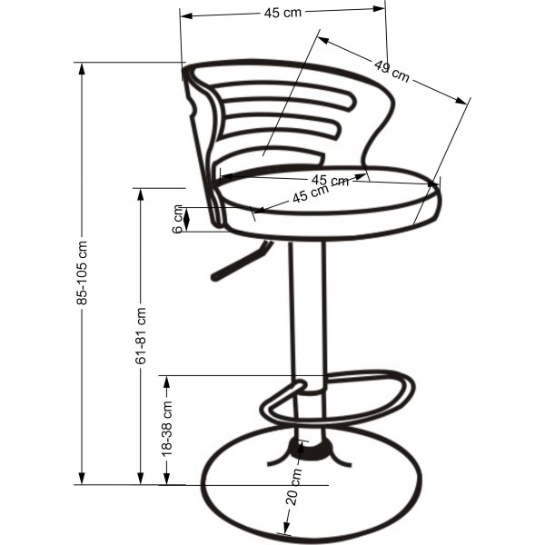 Tabouret de bar Pelican 109 - Crème/noyer Tabouret de bar Pelican 109 - Crème/noyer