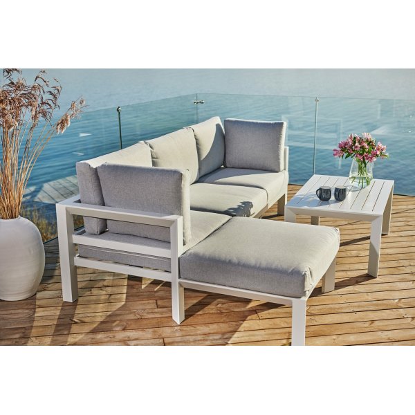 Nimes utegrupp aluminium - Vit/gr�