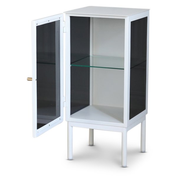 Revel vitt sngbord 75 cm med vnster hngd drr + Textilrengring fr mbler