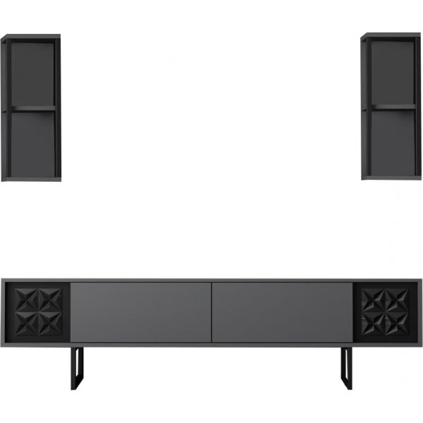 Erki TV-bänk - Antracit/svart Erki TV-bänk - Antracit/svart