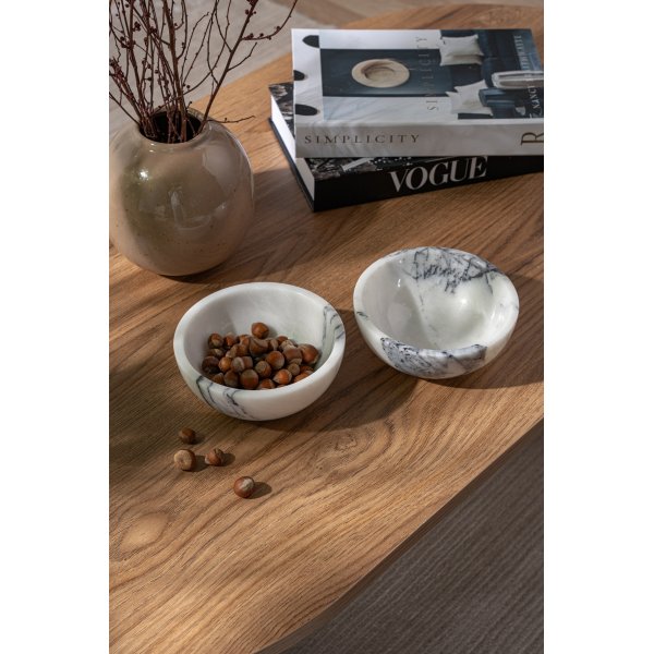 Skålar i vit marmor från Sicilien - 2 delar Skålar i vit marmor från Sicilien - 2 delar