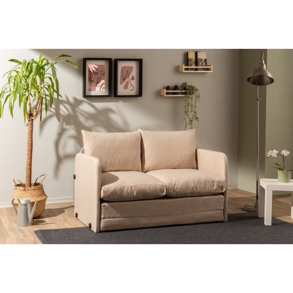 Saga 2-sits bäddsoffa - Beige Saga 2-sits bäddsoffa - Beige