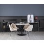 Plaza matgrupp, marmorbord med 4 st Plaza sammetsstolar - Beige/Krom/svart
