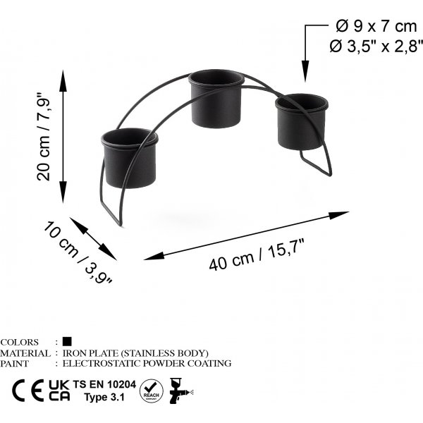 Plato 12 pots de rangement - Noir Plato 12 pots de rangement - Noir