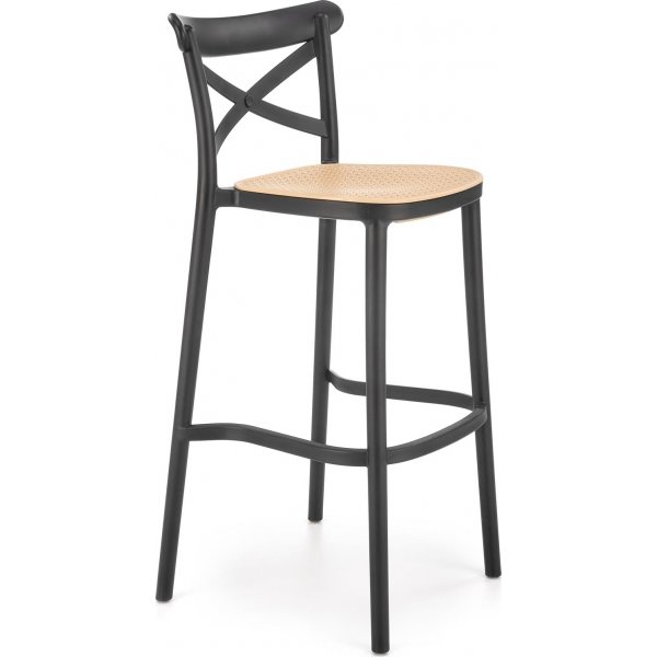 Tabouret de bar Plican 111 - Noir/beige