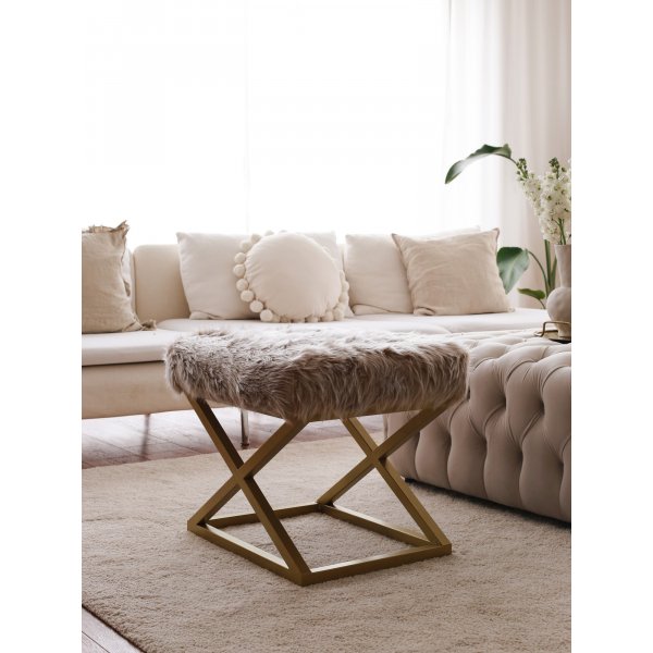 Pouf Capraz Plush - Marron/or Pouf Capraz Plush - Marron/or