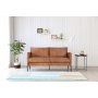 Soffa i brunt ecolder 156 cm + Textilrengring fr mbler
