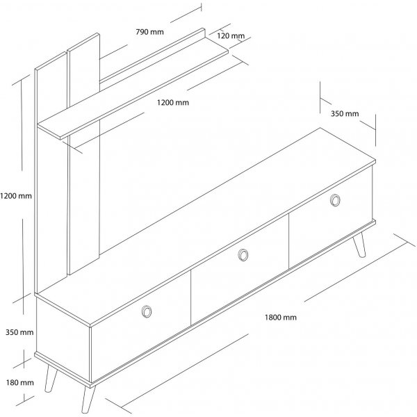 Terra TV-bänk - Valnöt Terra TV-bänk - Valnöt