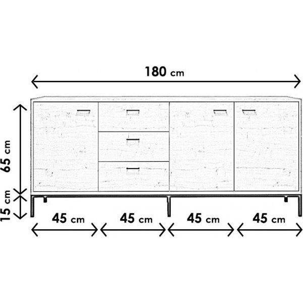 Buffet Volga - Chne/noir