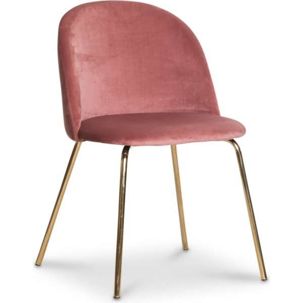Giovani velvet stol - Korallrosa / Mssing