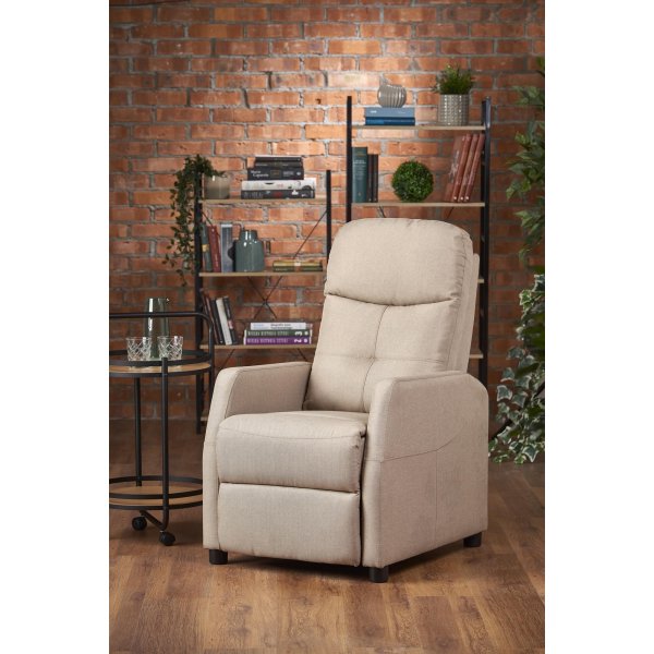 Fauteuil inclinable Gunvor en tissu beige Fauteuil inclinable Gunvor en tissu beige