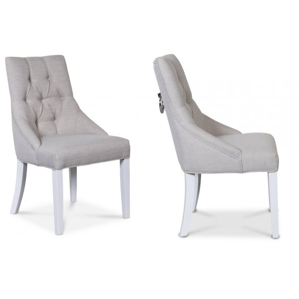 Tuva EUR Matstol med handtag - Beige / Vit