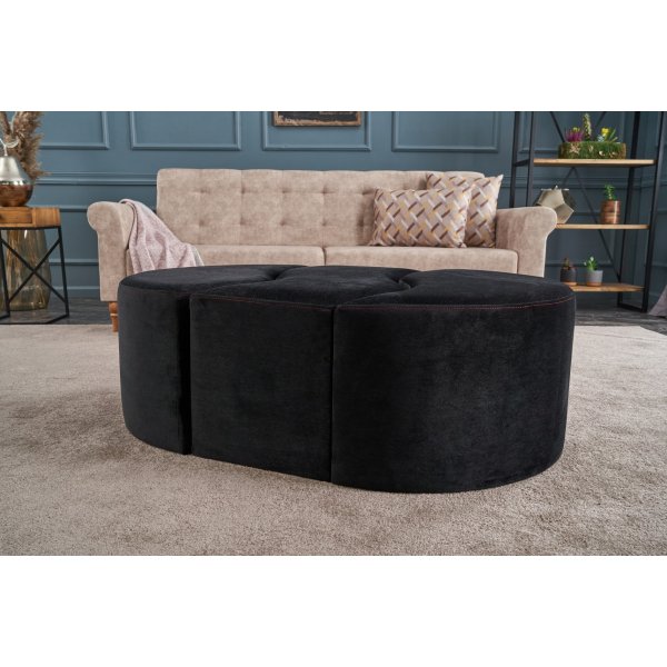 Pouf Alya - Anthracite/rose