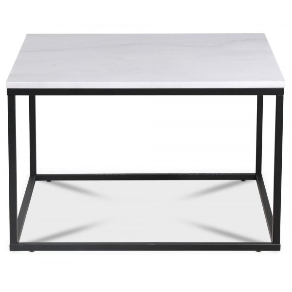 Accent soffbord 75 - Vit marmor / Svart