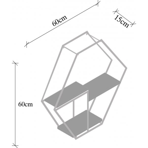 Narcissus wandplank - Zwart/walnoot