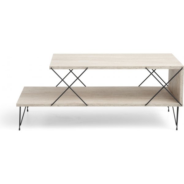 Loire soffbord 100 x 50 cm - Travertin/svart Loire soffbord 100 x 50 cm - Travertin/svart