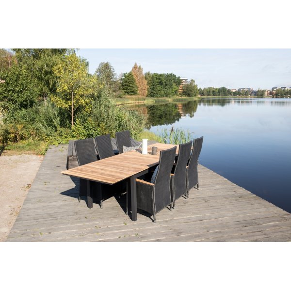 Mexico bord 180 x 90 cm - Teak/svart