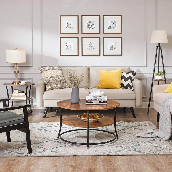 Jamila soffbord Ø80 cm - Brun/svart Jamila soffbord Ø80 cm - Brun/svart