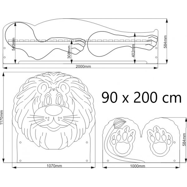 Lejon barnsäng - Valfri storlek! Lejon barnsäng - Valfri storlek!