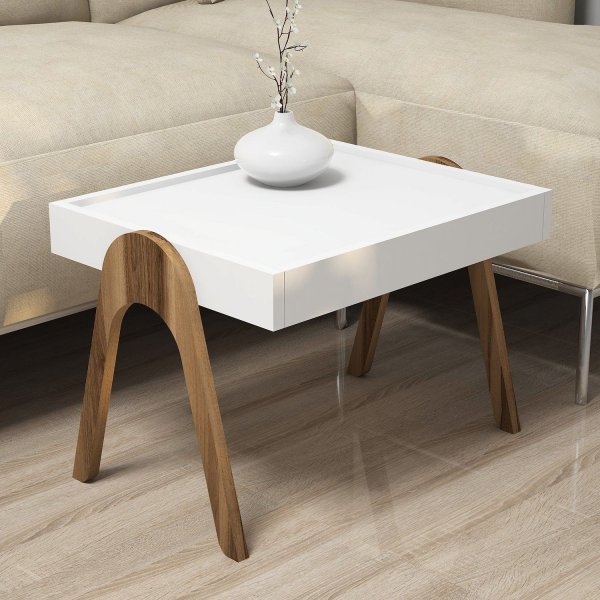 Table Roma 53,6 x 40 cm - Noyer/blanc Table Roma 53,6 x 40 cm - Noyer/blanc