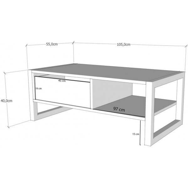 Haldizen soffbord - Svart/marmor Haldizen soffbord - Svart/marmor