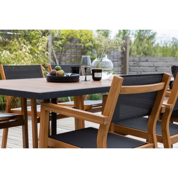 Venice matstol - Svart/Natur