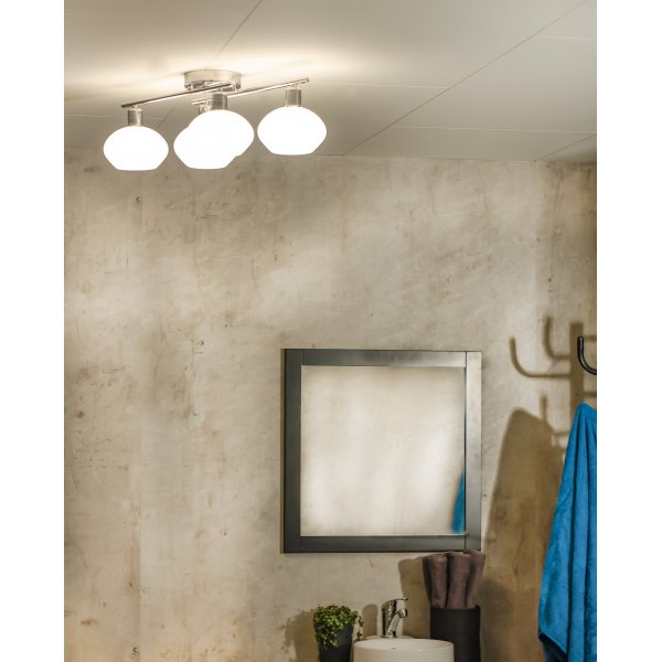 Plafonnier Elba - Chrome/Blanc opale Plafonnier Elba - Chrome/Blanc opale