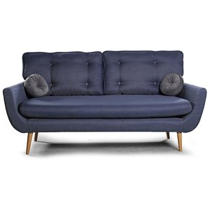 Marie 2-sits soffa - Aura 14 - Blå, Mörkbruna