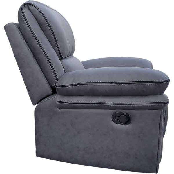 Reclinerfåtölj grå (Mikrofiber) - Riverdale + Textilrengöring för möbler Reclinerfåtölj grå (Mikrofiber) - Riverdale + Textilrengöring för möbler