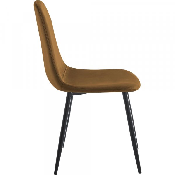 Stol i brun sammet svarta ben + Textilrengöring för möbler Stol i brun sammet svarta ben + Textilrengöring för möbler