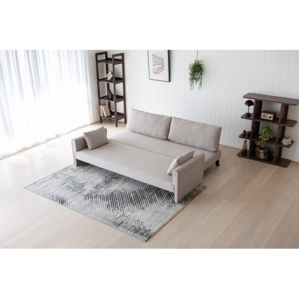 Slaapbank 210 cm beige - Bella + Vlekverwijderaar voor meubels Slaapbank 210 cm beige - Bella + Vlekverwijderaar voor meubels