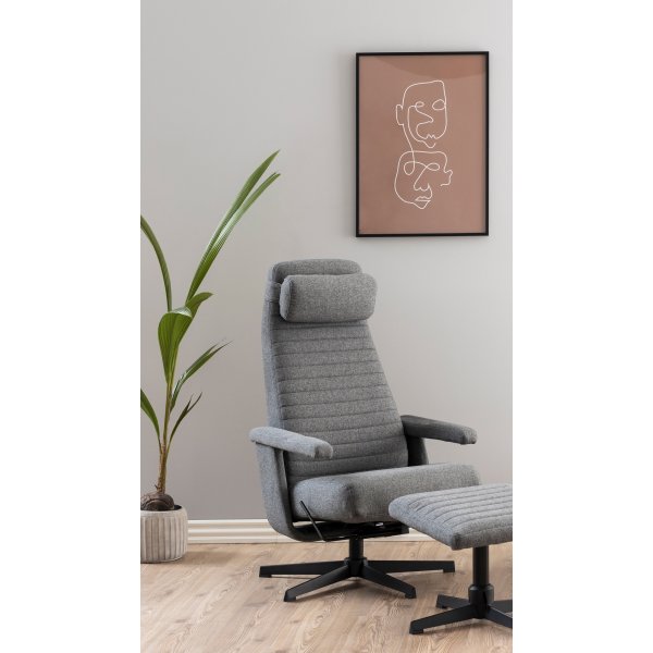 Fauteuil inclinable Tranby avec repose-pieds - Gris