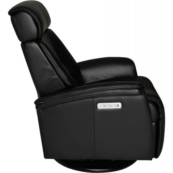 Fauteuil inclinable électrique Rome - Cuir noir Fauteuil inclinable électrique Rome - Cuir noir