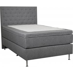 Lit continental complet Dream avec tte de lit et suspension  poches - 120 x 200 cm - Gris clair