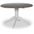 Table  manger ronde Victoria 120 cm - Teint blanc/marron
