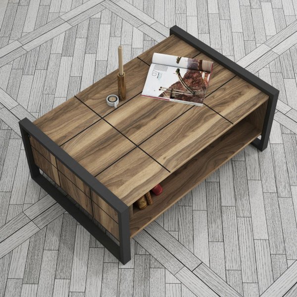 Lost soffbord 94 x 64,5 cm - Valnt/antracit