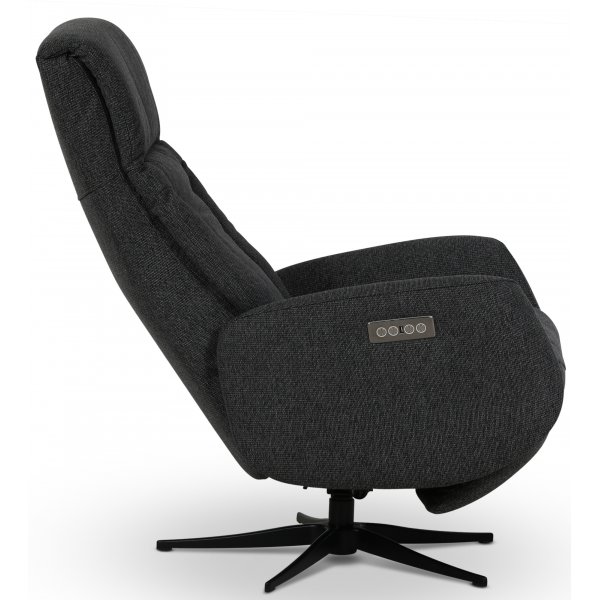 Marb�ck lyx reclinerf�t�lj (2 el-motorer) inbyggt fotst�d - M�rkgr�tt tyg