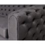 Tiffany 3-sits chesterfield i gr sammet / Mssing