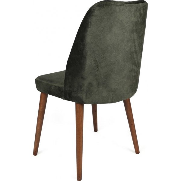 Alfred eetkamerstoelen set - Kaki/walnoot Alfred eetkamerstoelen set - Kaki/walnoot